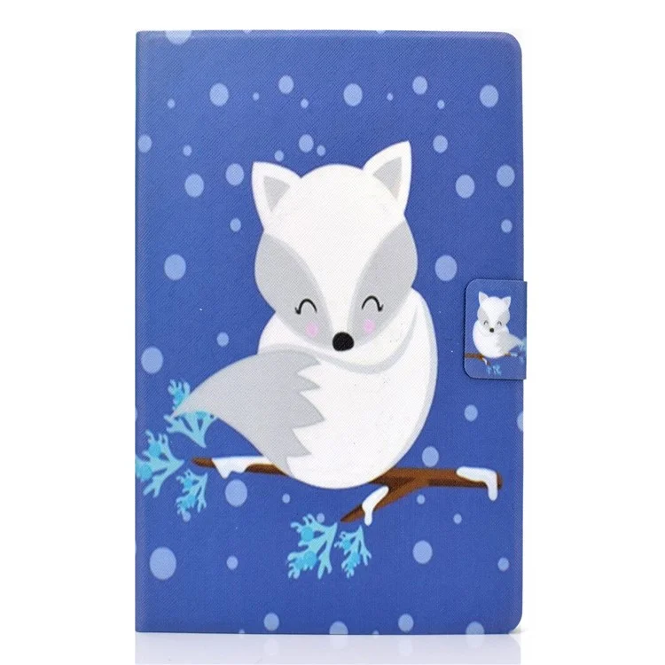 Pattern Printing Leather Stand Protector for Lenovo Tab M10 HD Gen 2 X306X Tablet Shell - White Fox