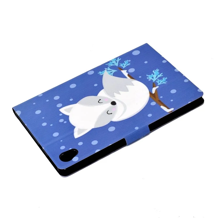 Pattern Printing Leather Stand Protector for Lenovo Tab M10 HD Gen 2 X306X Tablet Shell - White Fox