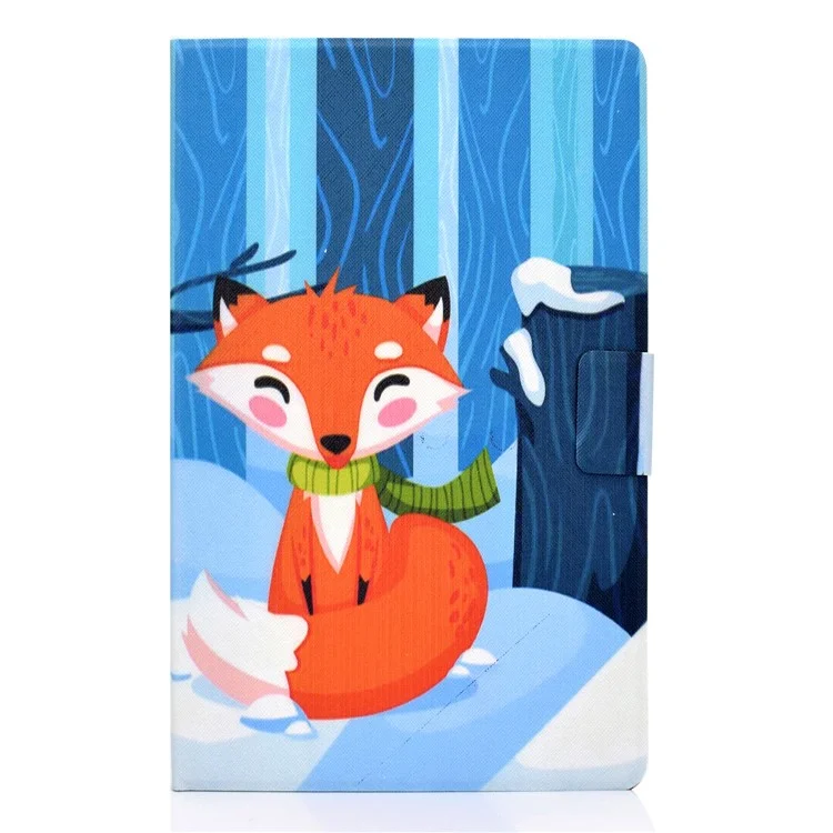Pattern Printing Leather Stand Protector for Lenovo Tab M10 HD Gen 2 X306X Tablet Shell - Fox