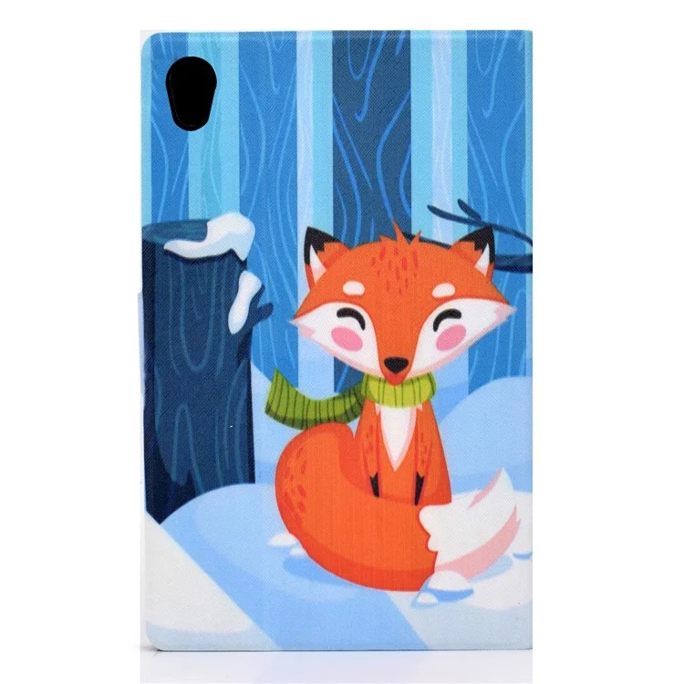Pattern Printing Leather Stand Protector for Lenovo Tab M10 HD Gen 2 X306X Tablet Shell - Fox
