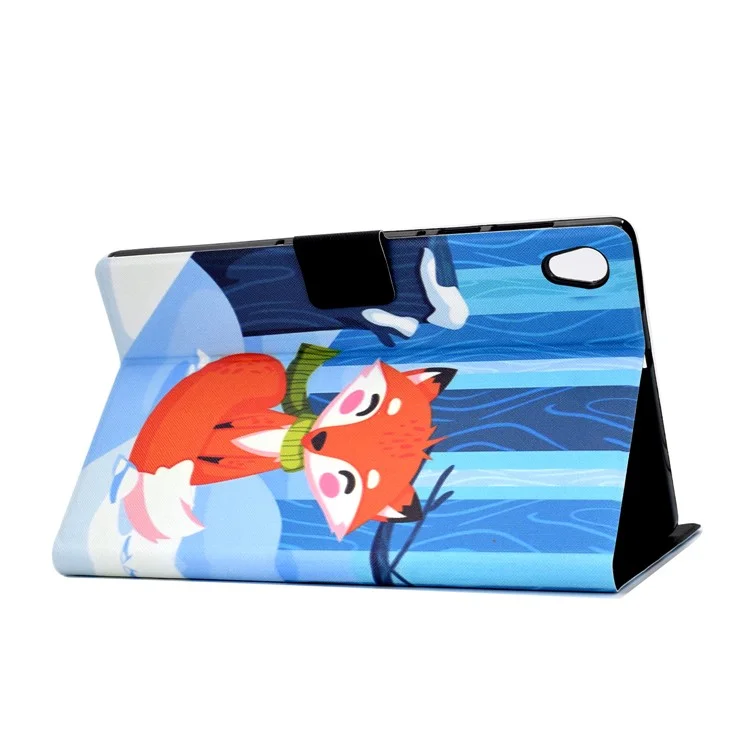 Pattern Printing Leather Stand Protector for Lenovo Tab M10 HD Gen 2 X306X Tablet Shell - Fox
