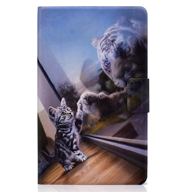 Funda para Tablet TPU + Piel Sintética con Estampado de Patrón para Lenovo Tab M10 HD Gen 2 X306X - Gato y Tigre