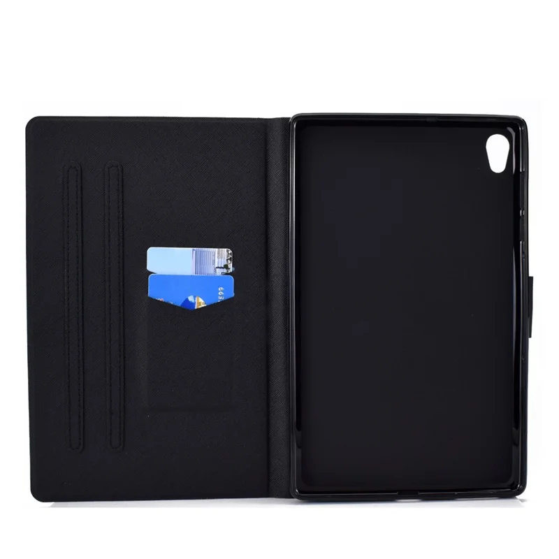 TPU + PU Leather Pattern Printing Card Holder Tablet Case for Lenovo Tab M10 HD Gen 2 X306X - Pandas and Tree