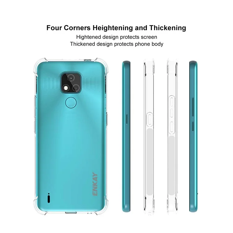 ENKAY HAT PRINCE Antislip 4 Corners Thickened Shockproof Clear TPU Protector Shell for Motorola Moto E7