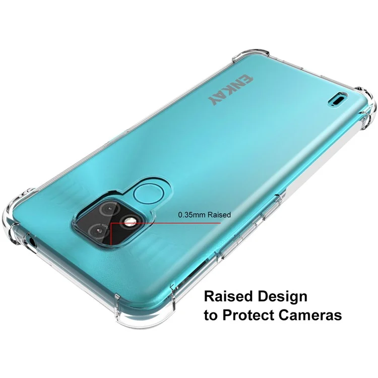 ENKAY HAT PRINCE Antislip 4 Corners Thickened Shockproof Clear TPU Protector Shell for Motorola Moto E7