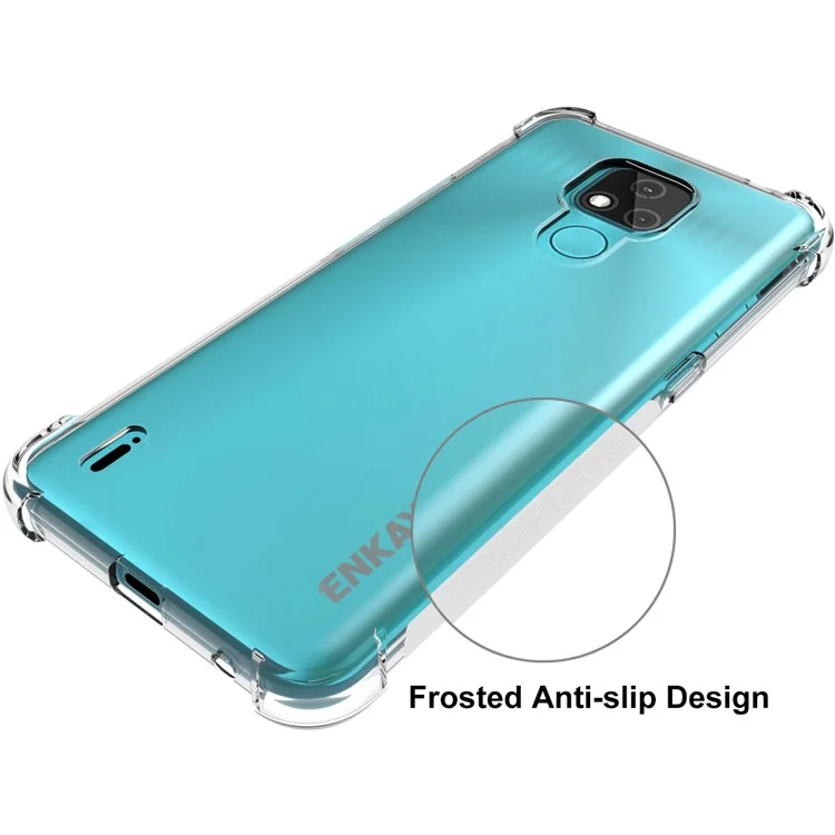 ENKAY HAT PRINCE Antislip 4 Corners Thickened Shockproof Clear TPU Protector Shell for Motorola Moto E7