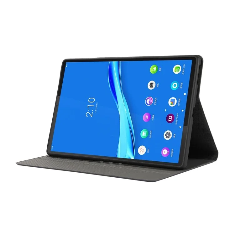 Caso de Protección de Cuero TPU + PU Con Soporte Para Lenovo Tab M10 Plus - Azul Oscuro