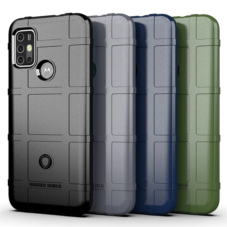 Для Motorola Moto G30/G20 / Moto G10 Ударопрочный защитный квадратный сетчатый чехол из ТПУ для задней панели - черный