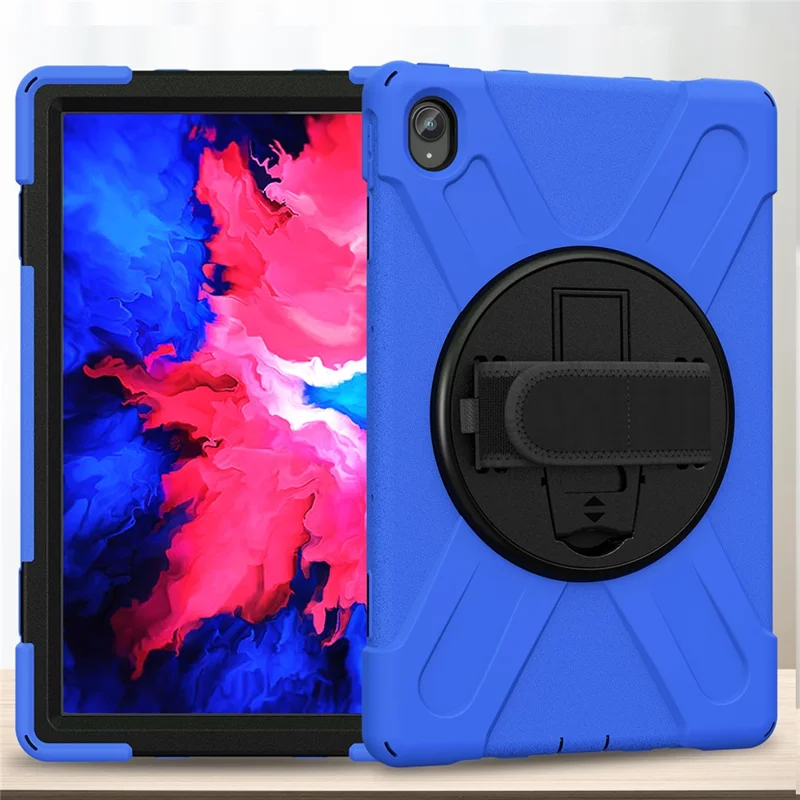 360° Rotary Kickstand Design PC + Silicone Tablet Case Shell til Lenovo Tab P11 TB-J606F / Tab P11 5G / Tab P11 Plus TB-J616 - Blå