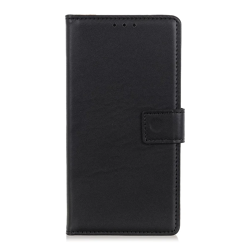 Magnetic Clasp Wallet Design Leather Shell Case with Stand for Motorola Moto G30 - Black