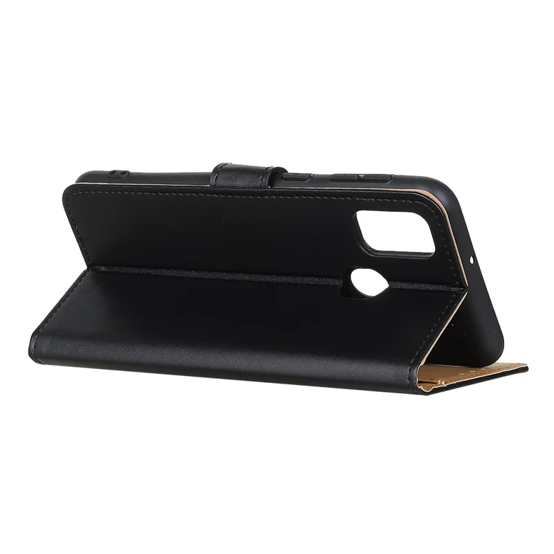 Magnetic Clasp Wallet Design Leather Shell Case with Stand for Motorola Moto G30 - Black