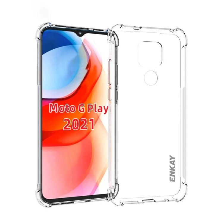 Enkay-hut Prince Enk-pc101 Anti-slip-slip-clear-tpu-deckungsfall Mit 4 Ecken Anti-drop-airbag Für Motorola Moto G Play (2021)