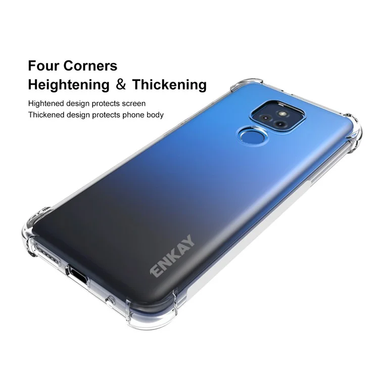 Enkay-hut Prince Enk-pc101 Anti-slip-slip-clear-tpu-deckungsfall Mit 4 Ecken Anti-drop-airbag Für Motorola Moto G Play (2021)