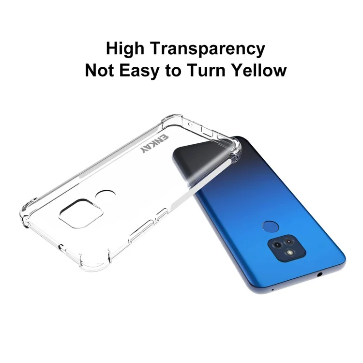 Enkay-hut Prince Enk-pc101 Anti-slip-slip-clear-tpu-deckungsfall Mit 4 Ecken Anti-drop-airbag Für Motorola Moto G Play (2021)