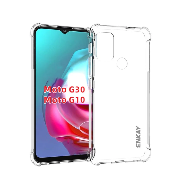 ENKAY HAT PRINCE ENK-PC104 Anti-rutsch 4 Ecken Schock-absorbierte Airbag Clear TPU Cover Case für Motorola Moto G10/G30/G20
