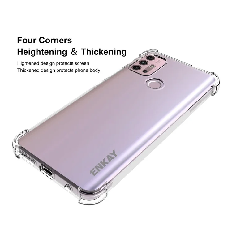 ENKAY HAT PRINCE ENK-PC104 Anti-rutsch 4 Ecken Schock-absorbierte Airbag Clear TPU Cover Case für Motorola Moto G10/G30/G20