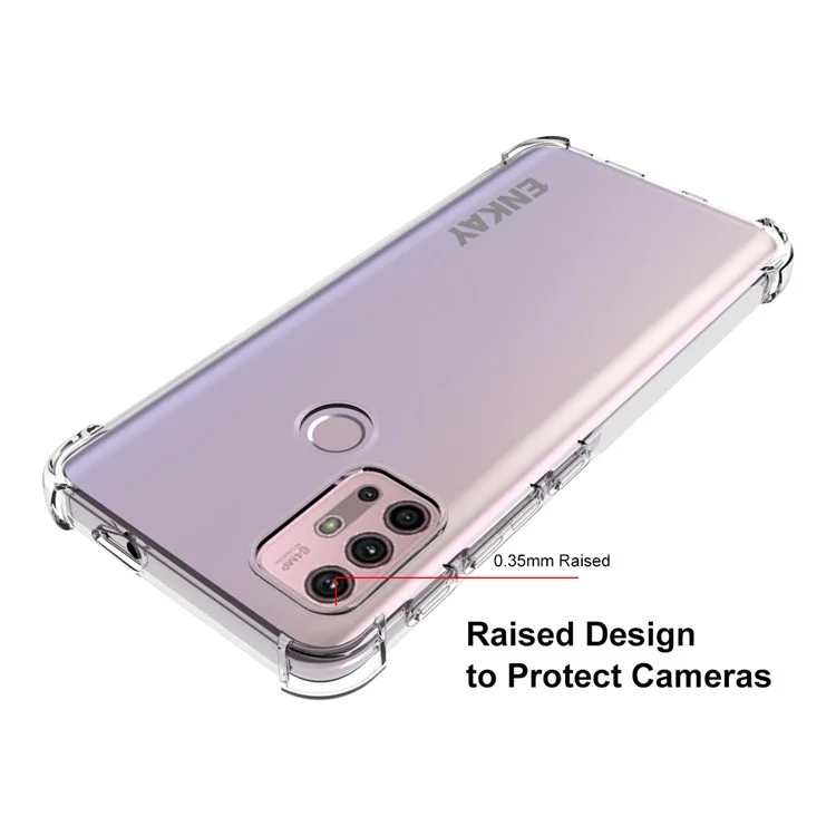 ENKAY HAT PRINCE ENK-PC104 Anti-rutsch 4 Ecken Schock-absorbierte Airbag Clear TPU Cover Case für Motorola Moto G10/G30/G20