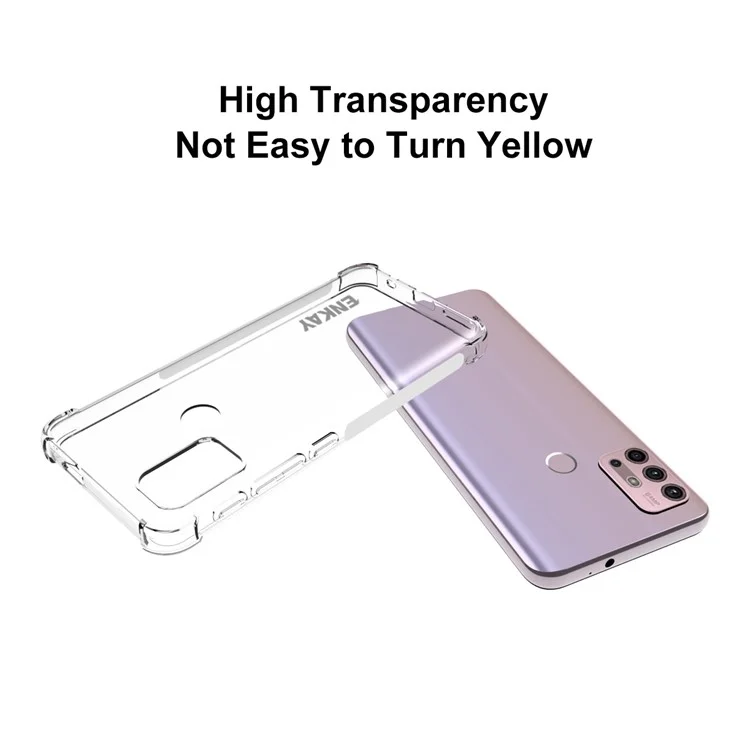 Enkay Hat Prince Enk-pc104 Anti-slip 4 Corners Airbag Airbag Airbag Clear TPU Couverture Pour Motorola Moto G10 / G30 / G20