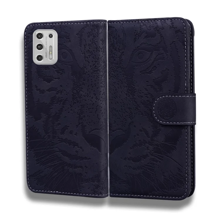 Imprinted Tiger Pattern Stand Wallet Case Leather Cover for Motorola Moto G Stylus 4G (2021) - Black