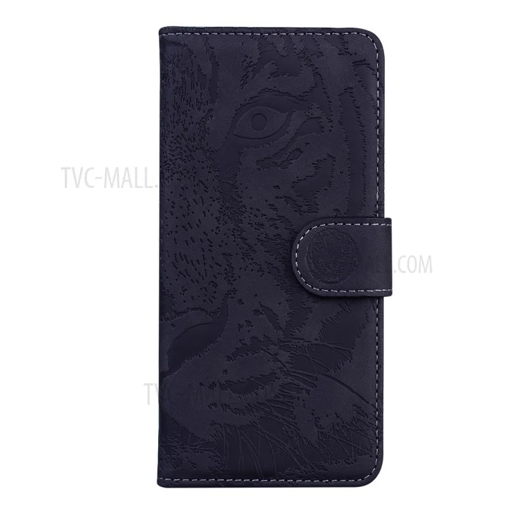 Imprinted Tiger Pattern Stand Wallet Case Leather Cover for Motorola Moto G Stylus 4G (2021) - Black