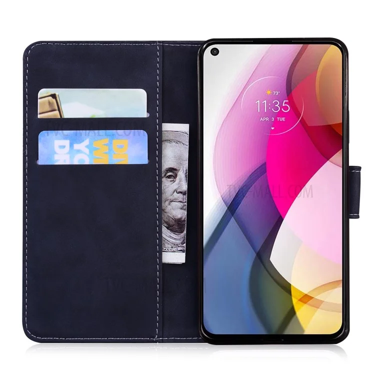 Imprinted Tiger Pattern Stand Wallet Case Leather Cover for Motorola Moto G Stylus 4G (2021) - Black