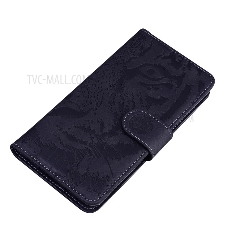 Imprinted Tiger Pattern Stand Wallet Case Leather Cover for Motorola Moto G Stylus 4G (2021) - Black