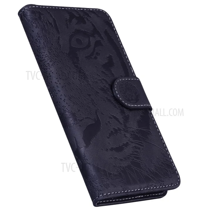 Imprinted Tiger Pattern Stand Wallet Case Leather Cover for Motorola Moto G Stylus 4G (2021) - Black