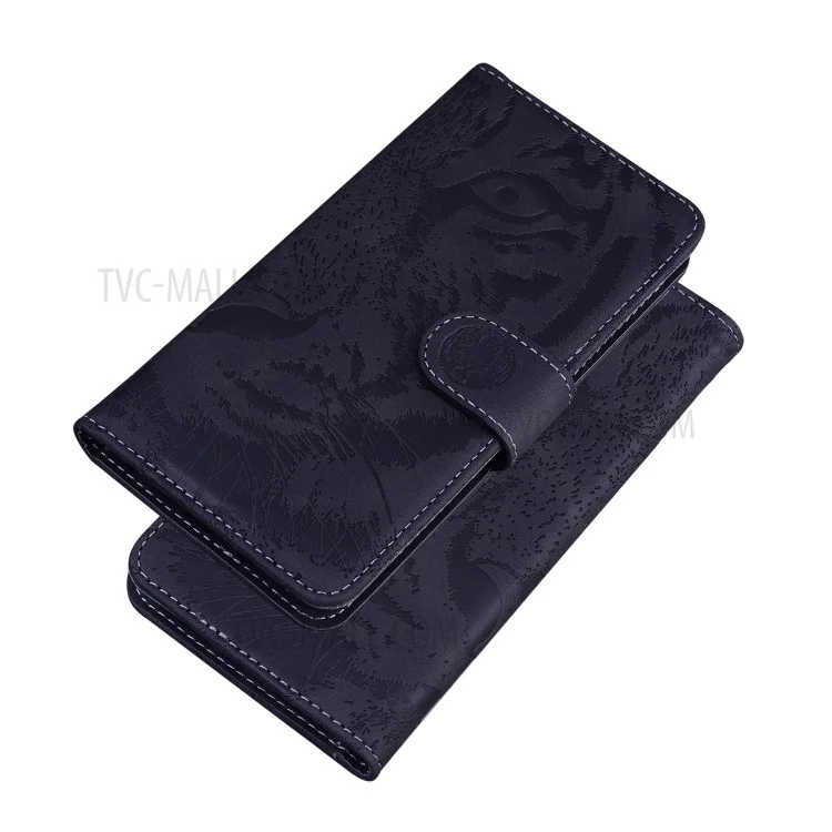 Imprinted Tiger Pattern Stand Wallet Case Leather Cover for Motorola Moto G Stylus 4G (2021) - Black