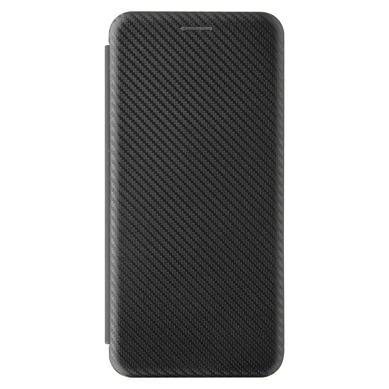 Support Auto-absorbé Texture en Fibre de Carbone Couverture de Coque en Cuir Pour Motorola Moto G30 / G20 / G10 - le Noir