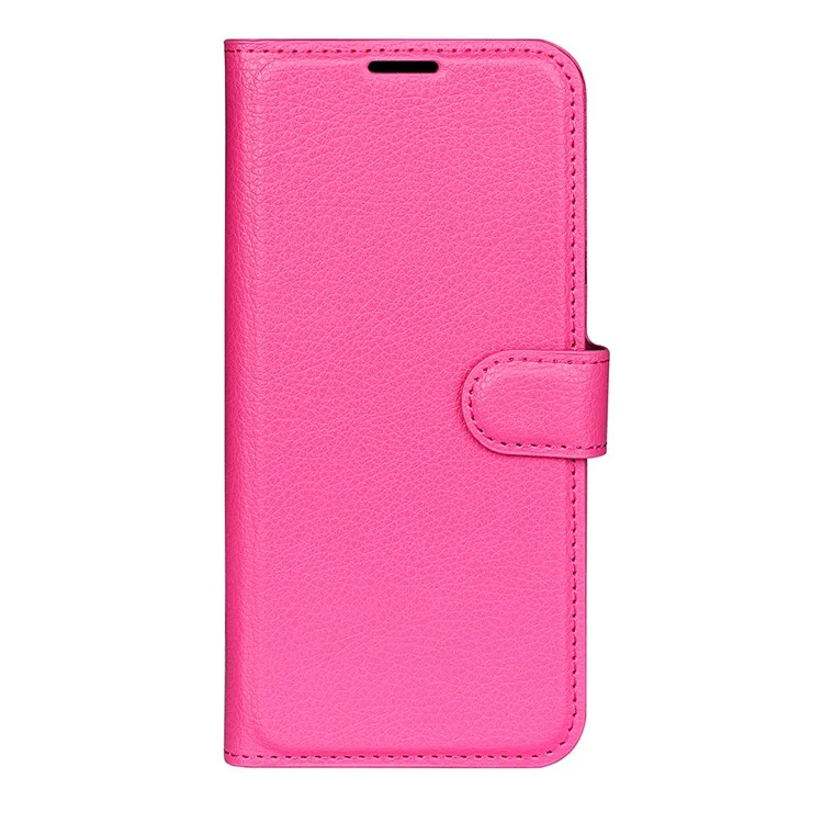 Wallet Design Litchi Texture PU Leather Stand Cover Shell for Motorola Moto E7 Power / Moto E7i Power - Rose