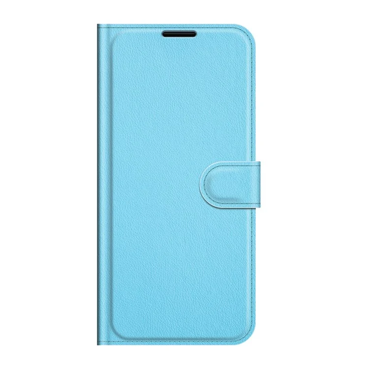 Wallet Design Litchi Texture PU Leather Stand Cover Shell for Motorola Moto E7 Power / Moto E7i Power - Blue