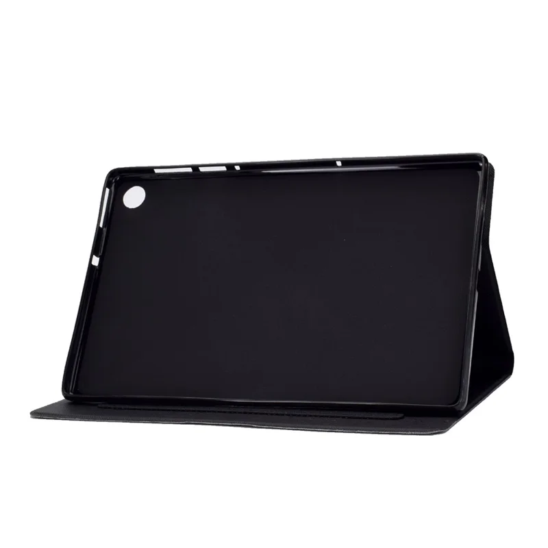 Standdesign i læder med fuld beskyttelse og mønsterprint til Lenovo Tab M10 Plus - Løve