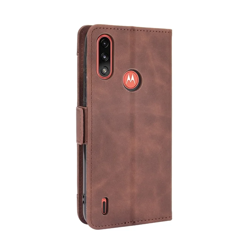 Wallet Design Leather Phone Feature Protective Cover Case with Stand and Multiple Card Slots for Motorola Moto E7 Power/Moto E7i Power - Brown