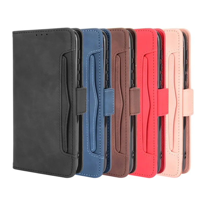 Wallet Design Leather Phone Feature Protective Cover Case with Stand and Multiple Card Slots for Motorola Moto E7 Power/Moto E7i Power - Brown