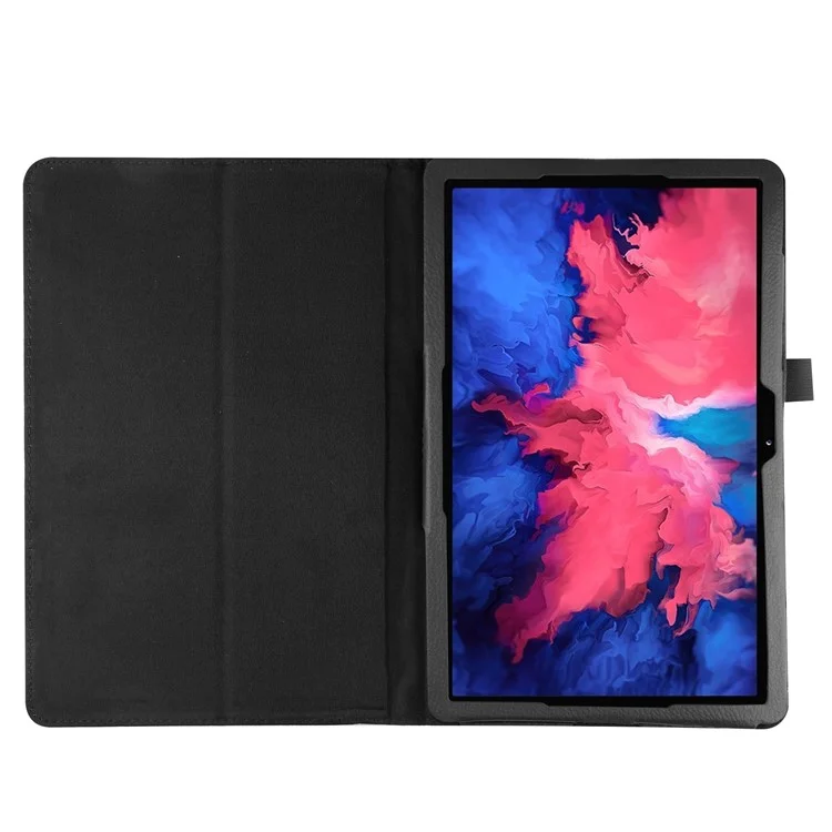 Custodia in Pelle di Texture Litchi Con Supporto Per Lenovo Tab P11/P11 5G 11 Pollici TB-J606F/J606X - Nero