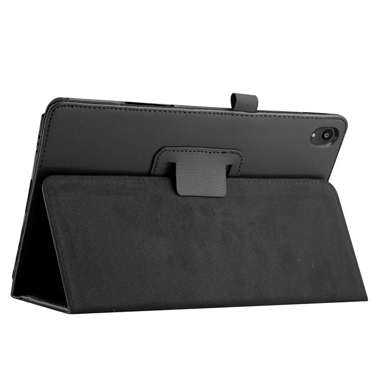 Litchi Texture Leather Tablet Case with Stand for Lenovo Tab P11 / P11 5G 11 inch TB-J606F / J606X - Black