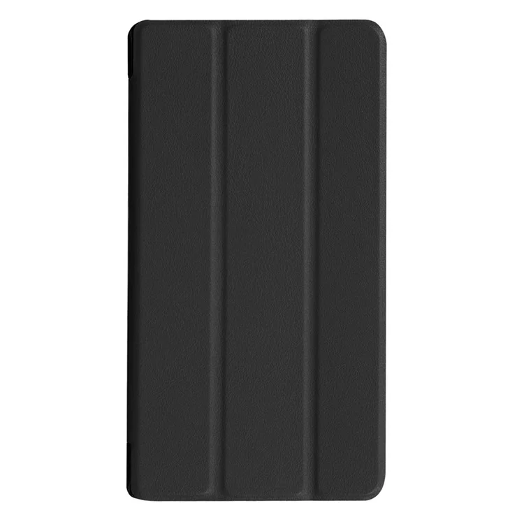 Tri-fold Stand Leather Flip Case for Lenovo Tab3 7 Essential 710F  - Black