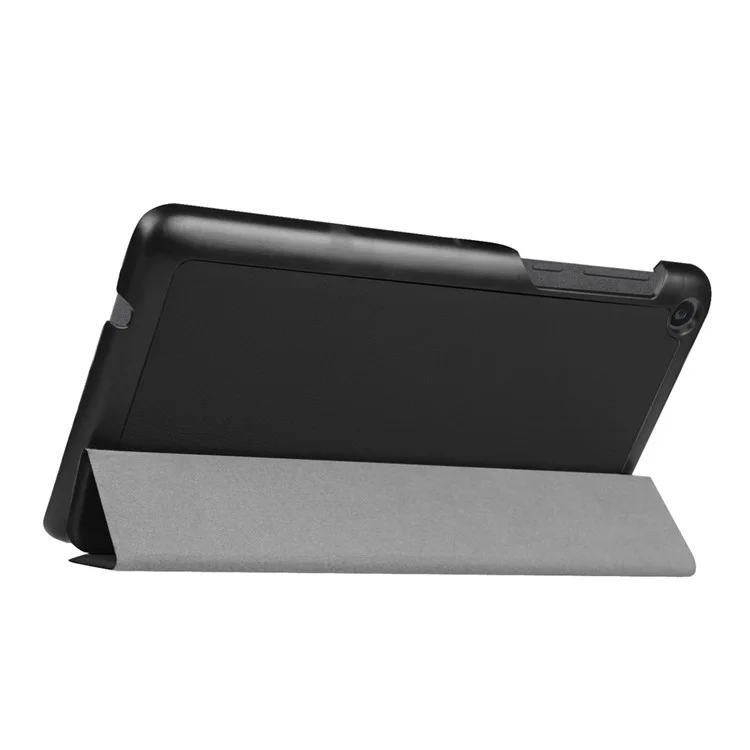 Tri-fold Stand Leather Flip Case for Lenovo Tab3 7 Essential 710F  - Black
