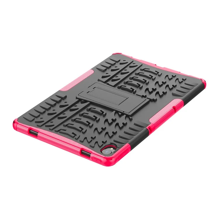 Conception de Surface de Pneu Cool PC + Coque de Couverture de Téléphone Hybride TPU Avec Tenue Pour Lenovo Tab P11 / Tab P11 5G - Rose