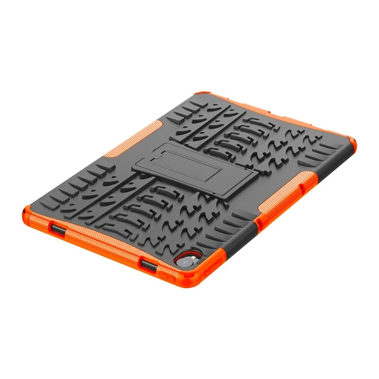 Design de Superfície do Pneu Fresco PC + TPU Hybrid Tampo Capa Shell Com Kickstand Para Lenovo Tab P11 / Tab P11 5G - Laranja