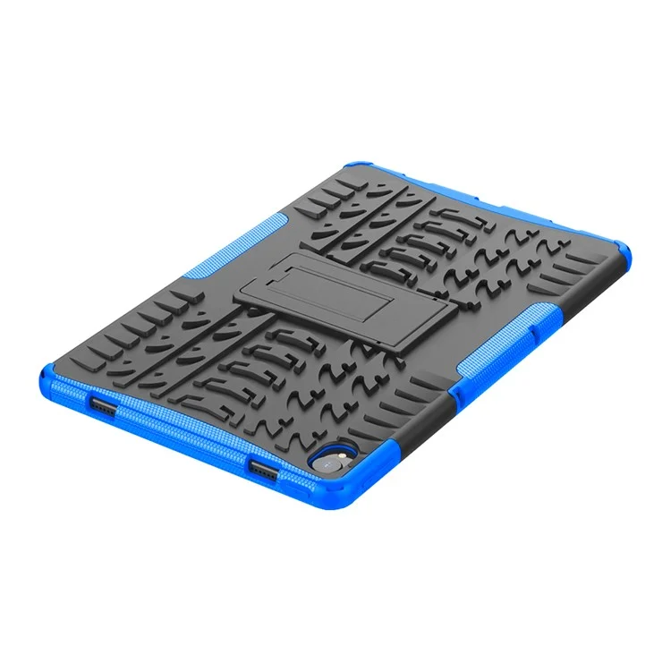 Cool Tyre Surface Design PC + TPU Hybrid Phone Cover Shell with Kickstand for Lenovo Tab P11 / Tab P11 5G - Blue