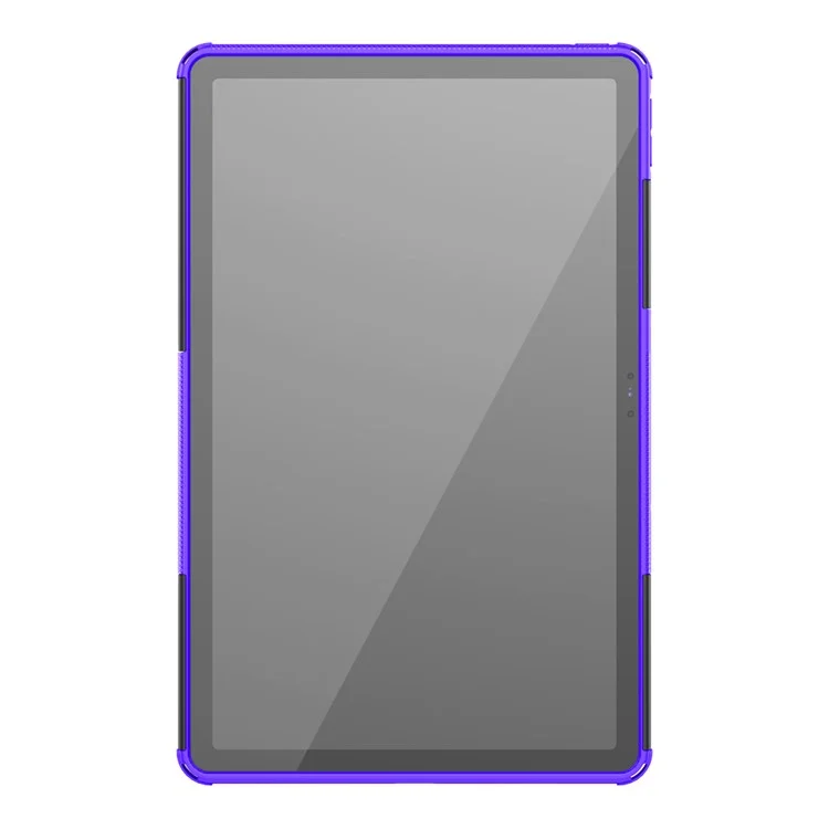 Cool Tyre Surface Design PC + TPU Hybrid Phone Cover Shell with Kickstand for Lenovo Tab P11 / Tab P11 5G - Purple