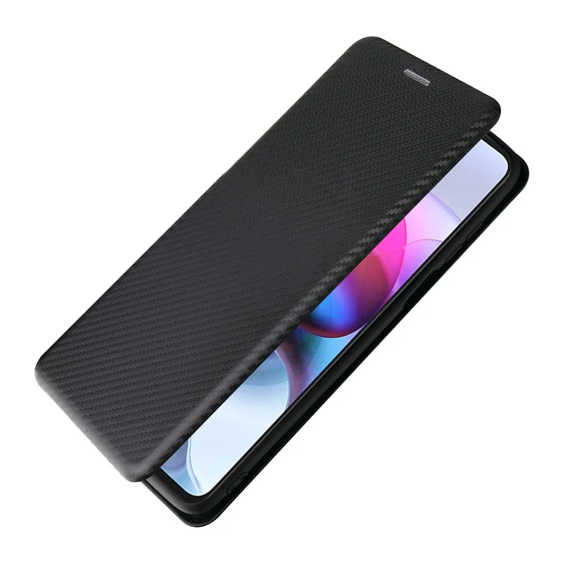 Auto-absorbed Stand Carbon Fiber Texture Leather Shell Cover for Motorola Edge S / Moto G100 - Black