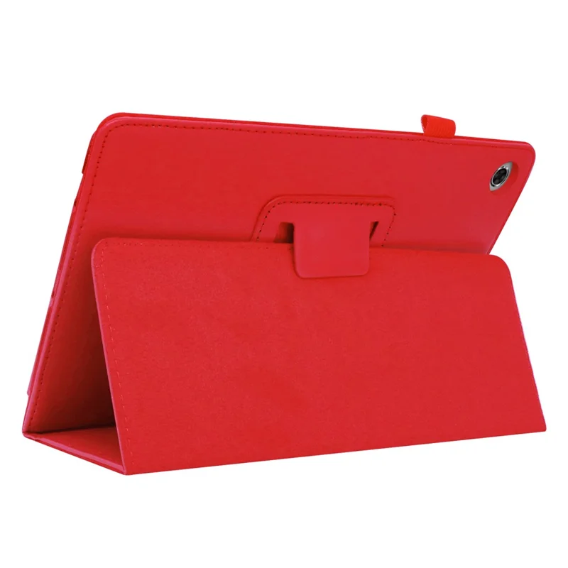 Litchi Texture PU Leather Tablet Case Cover with Stand for Lenovo Tab M10 HD Gen 2 - Red