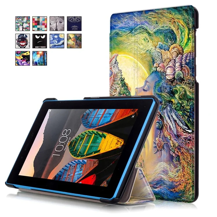 Tri-fold Stand Leather Tablet Cover for Lenovo Tab3 7 730F - Beauty