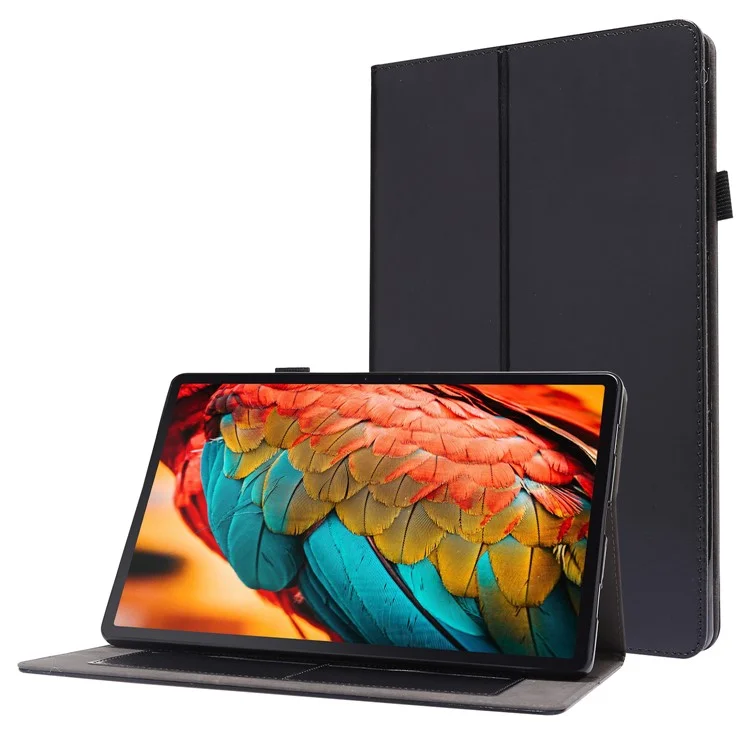 Crazy Horse Texture Two-Fold Design Leather Case for Lenovo Tab P11 / P11 5G 11-inch TB-J606F / J606X - Black