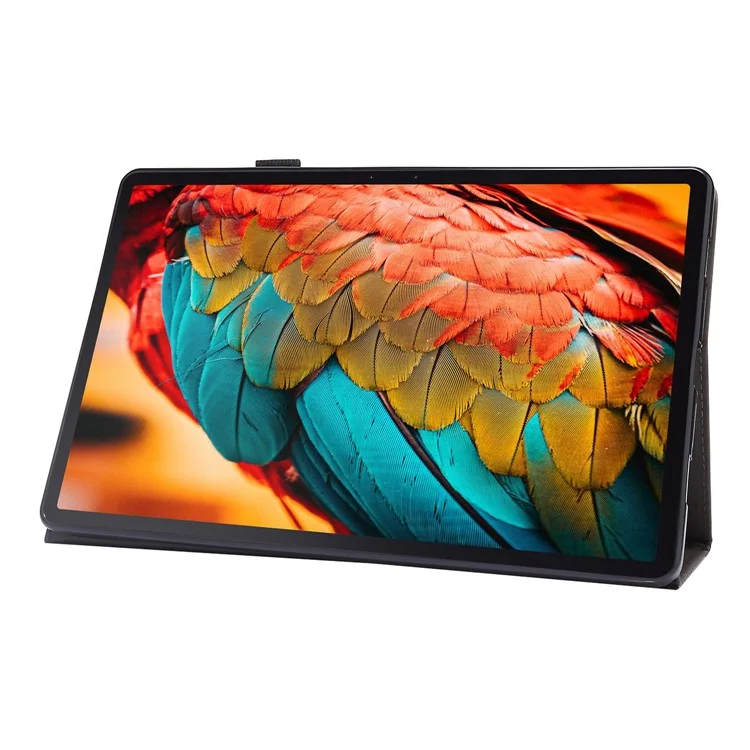 Crazy Horse Texture Two-Fold Design Leather Case for Lenovo Tab P11 / P11 5G 11-inch TB-J606F / J606X - Black