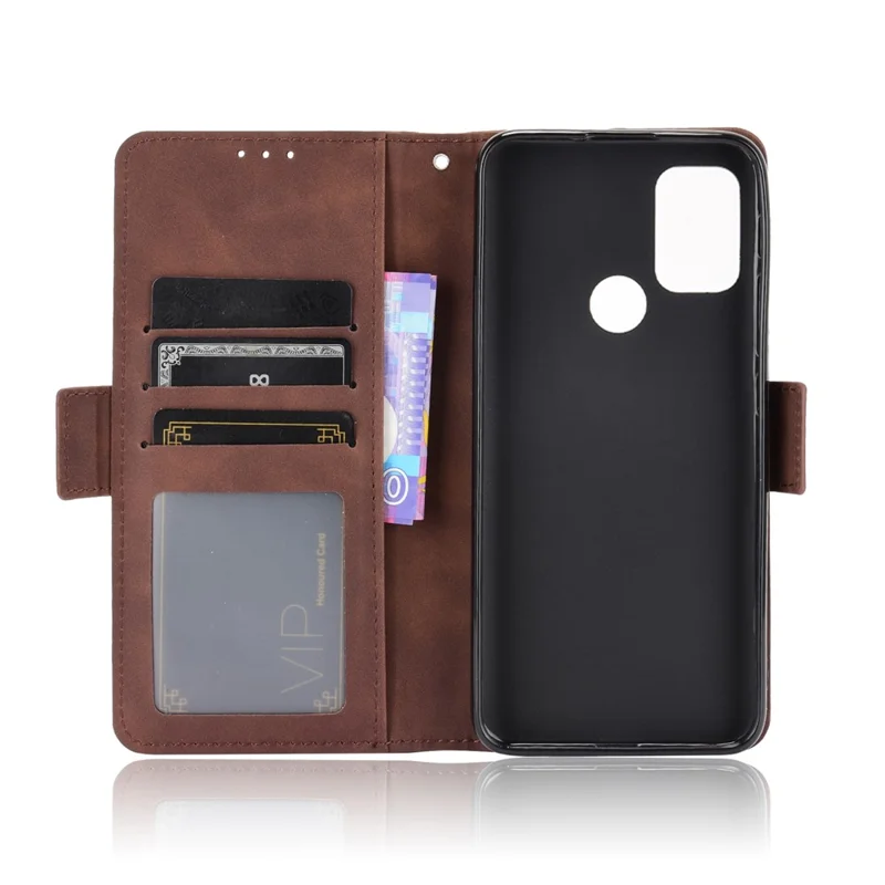 Full Protection Leather Wallet Protective Case with Multiple Card Slots for Motorola Moto G30/G20 / Moto G10 - Brown