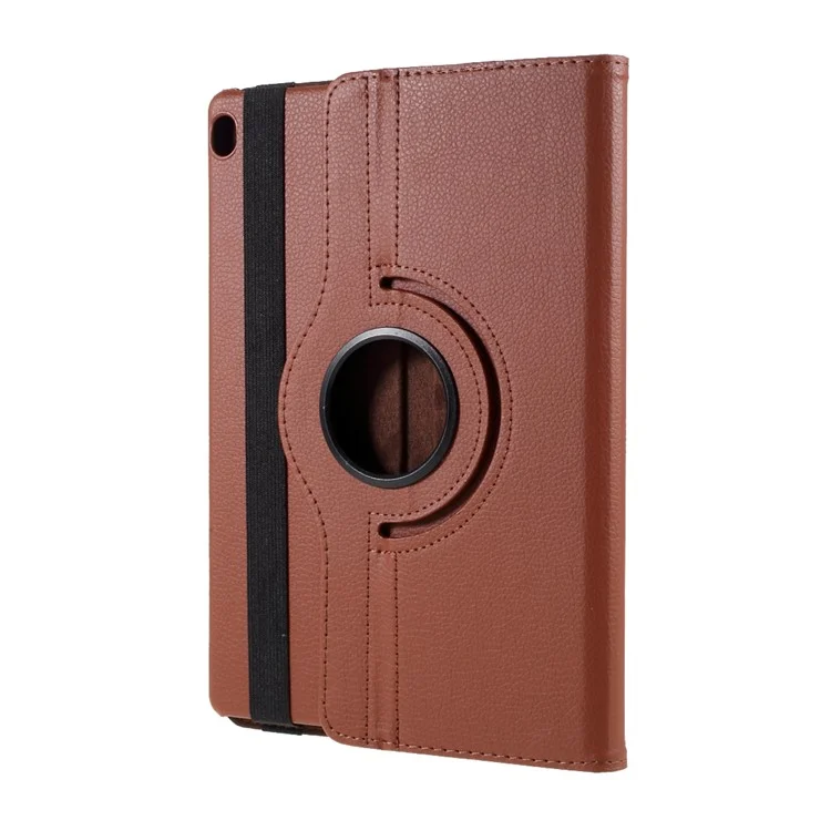 360 Degrees Rotating Stand Leather Case for Lenovo Tab M10 - Brown