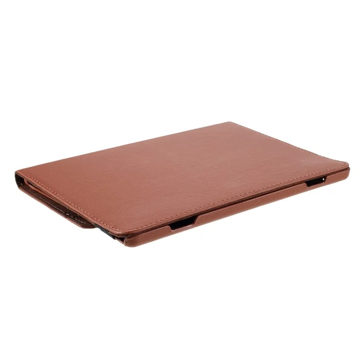 360 Degrees Rotating Stand Leather Case for Lenovo Tab M10 - Brown